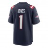 Herren New England Patriots Trikot Mac Jones 1 Nike Navy 2021 NFL Draft